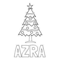 Pobarvanka imena AZRA in pobarvanka božične smrečice