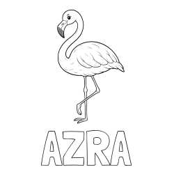 Pobarvanka imena AZRA in pobarvanka flaminga