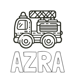 Pobarvanka imena AZRA in pobarvanka gasilski avto