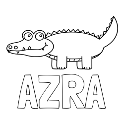 Pobarvanka imena AZRA in pobarvanka krokodilčka