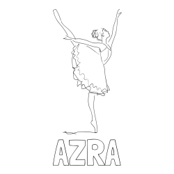 Pobarvanka imena AZRA in pobarvanka ljubke baletke