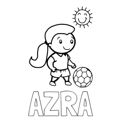 Pobarvanka imena AZRA in pobarvanka nogometašice