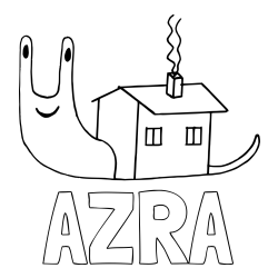 Pobarvanka imena AZRA in pobarvanka polžka s hiško