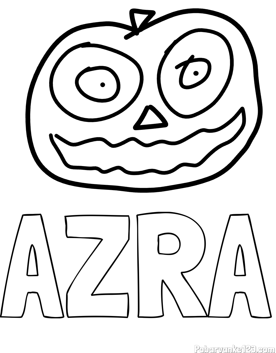 Pobarvanka imena AZRA in pobarvanka velike buče 🎃