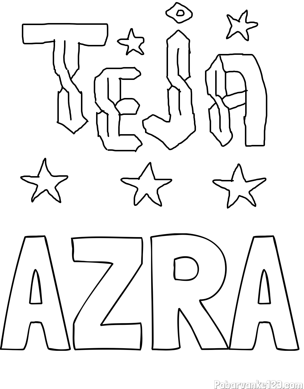 Pobarvanka imena AZRA in teja*