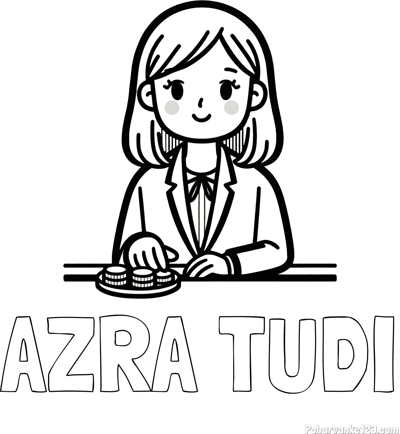 Pobarvanka imena AZRA TUDI in pobarvanka bančne uslužbenke