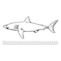 Online izdelana pobarvanka - Pobarvanka imena BAAAAAAAAAAA in pobarvanka morskega psa