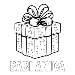 Online izdelana pobarvanka - Pobarvanka imena BABI ANICA in pobarvanka božičnega darila