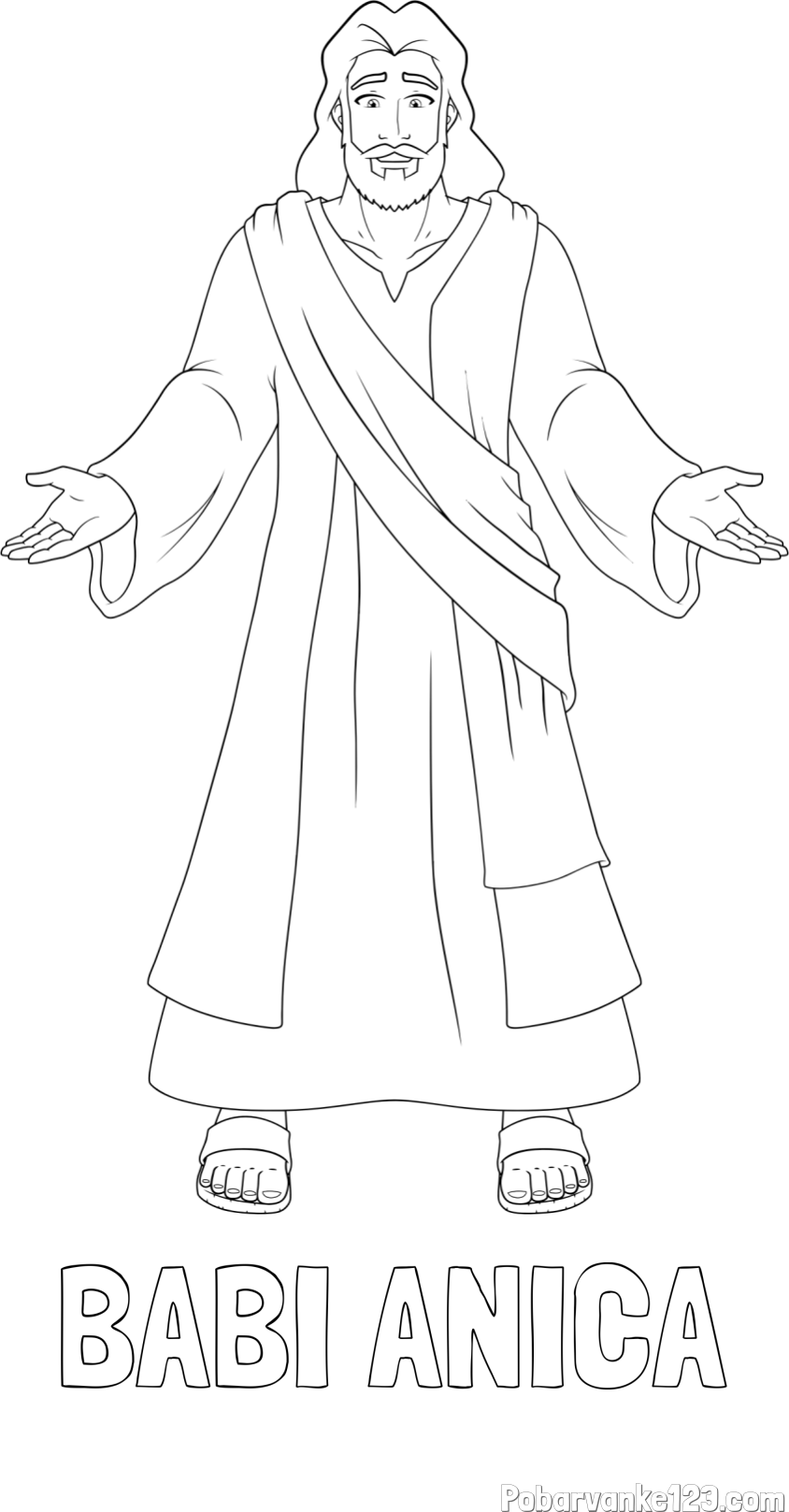 Pobarvanka imena BABI ANICA in pobarvanka Jezusa Kristusa