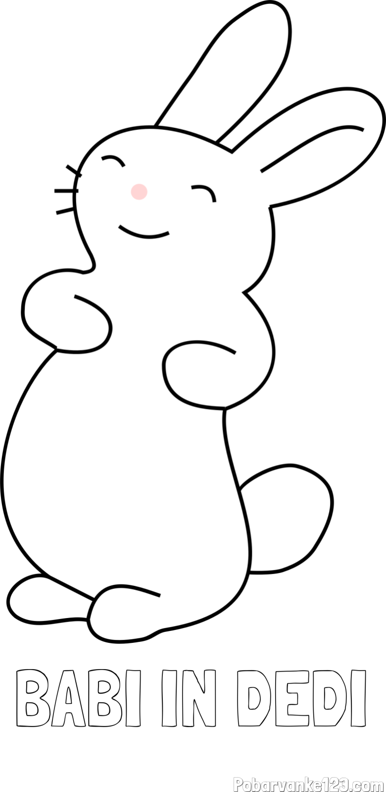 Pobarvanka imena BABI IN DEDI in pobarvanka nasmejanega zajčka