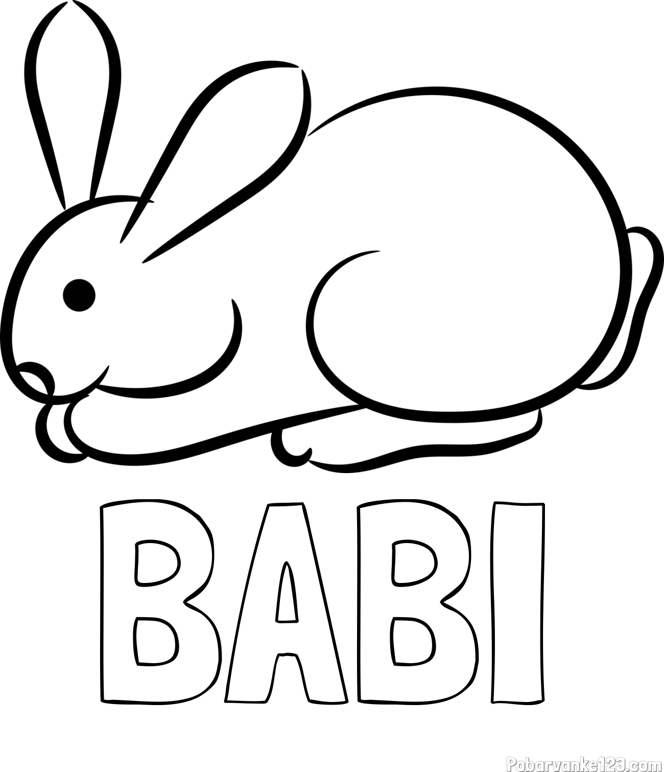 Pobarvanka imena BABI in pobarvanka majhnega zajčka
