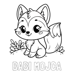 Online izdelana pobarvanka - Pobarvanka imena BABI MOJCA in pobarvanka lisičke