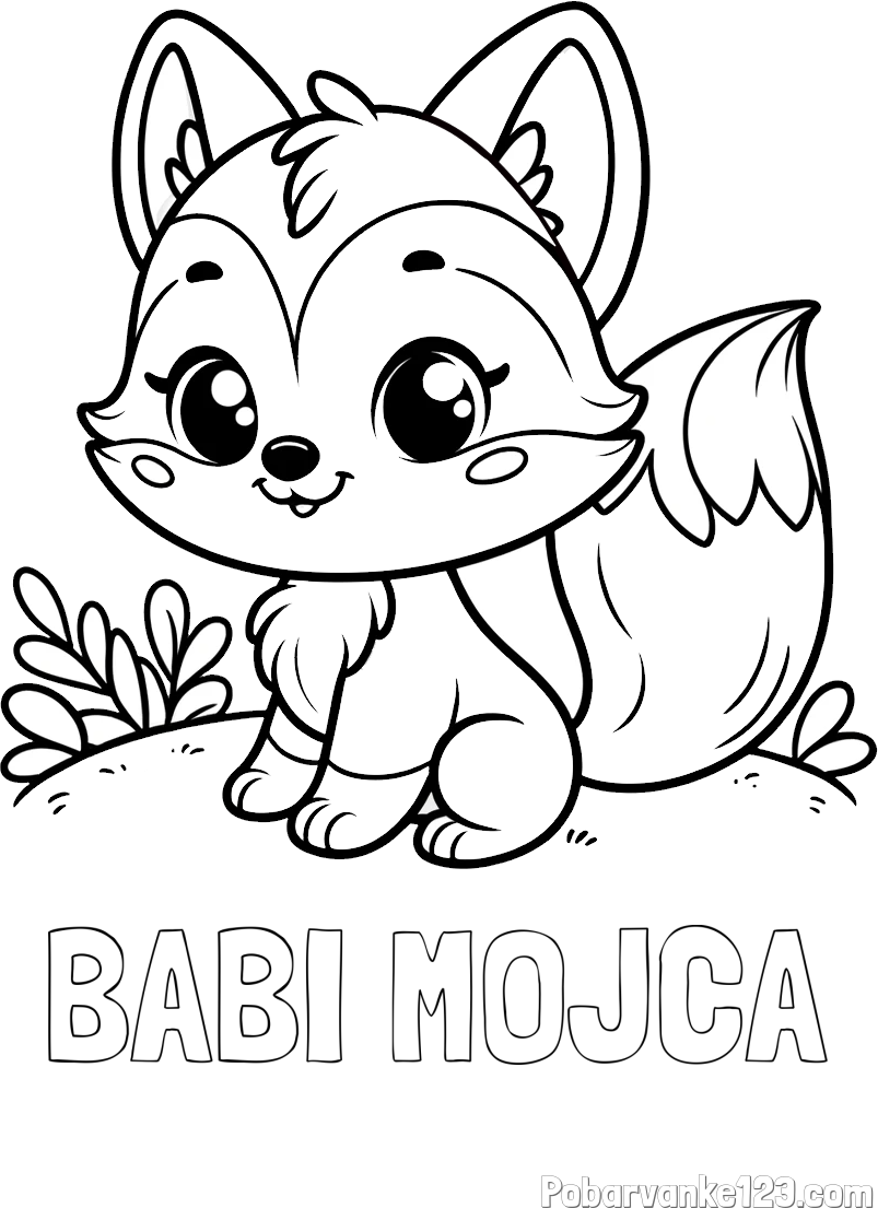 Pobarvanka imena BABI MOJCA in pobarvanka lisičke