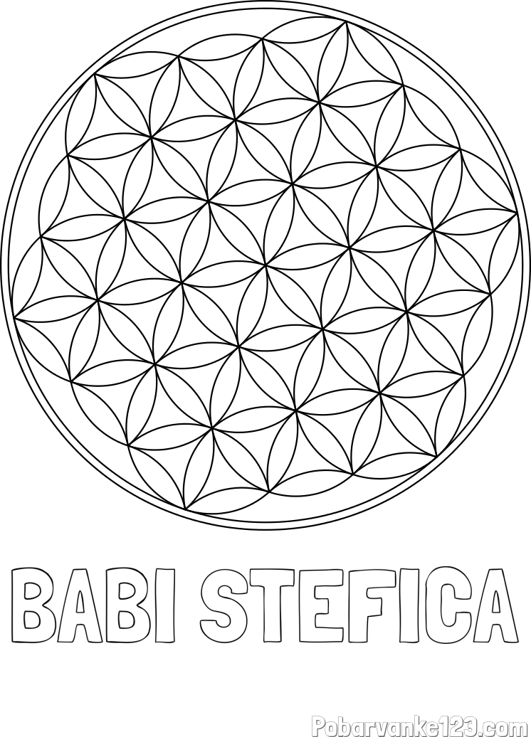 Pobarvanka imena BABI STEFICA in mandale