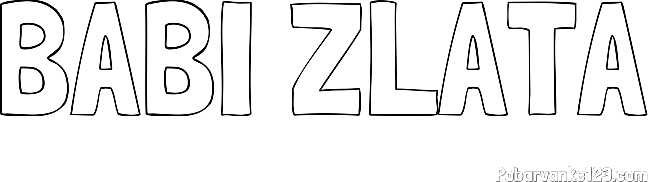 Pobarvanka imena BABI ZLATA