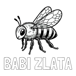 Online izdelana pobarvanka - Pobarvanka imena BABI ZLATA in otroška pobarvanka čebele (realistična)