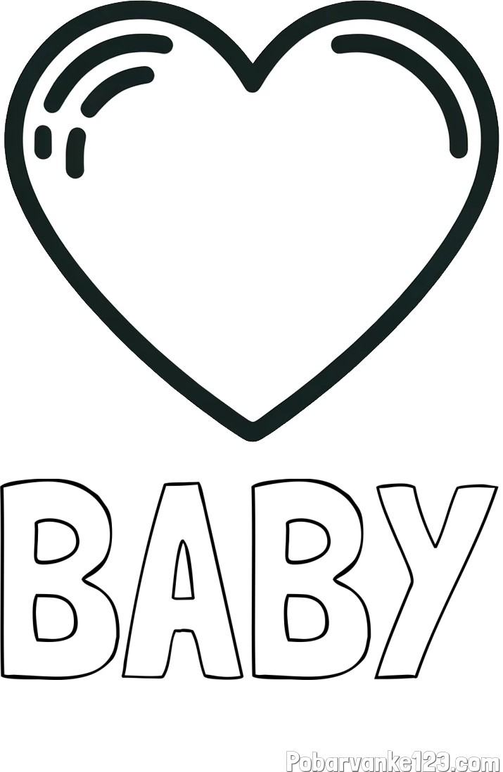 Pobarvanka imena BABY in pobarvanka lepega srčka