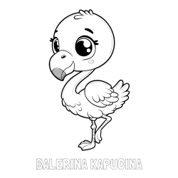 Online izdelana pobarvanka - Pobarvanka imena BALERINA KAPUČINA in otroška pobarvanka flaminga