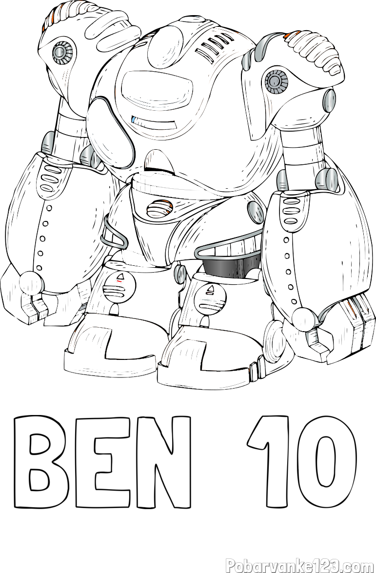 Pobarvanka imena BEN  10 in pobarvanka velikega robota