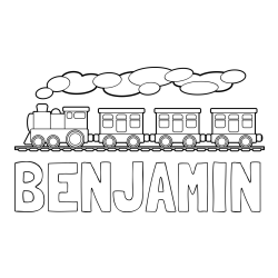 Pobarvanka imena BENJAMIN in pobarvanka vlaka