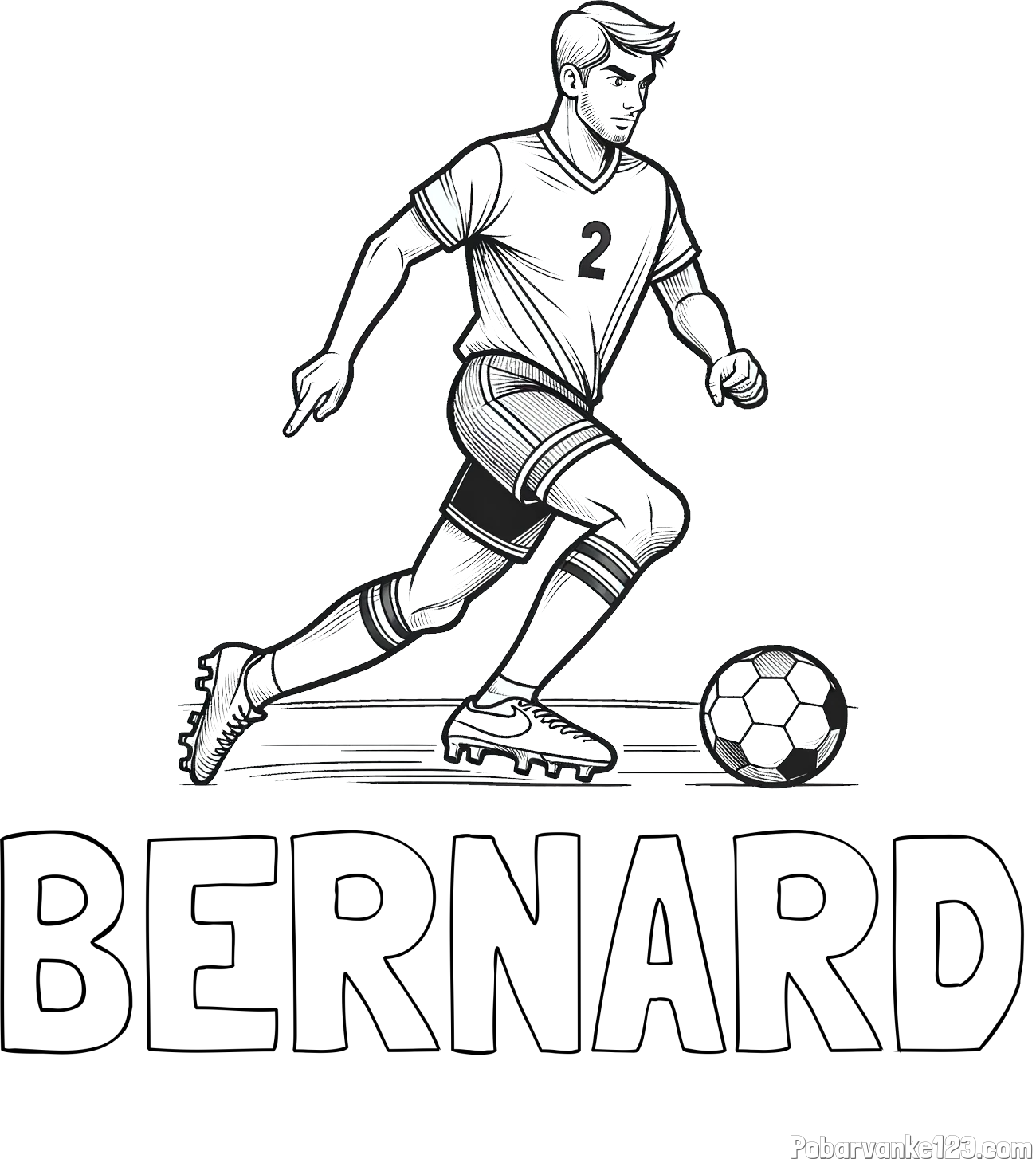 Pobarvanka imena BERNARD in pobarvanka nogometaša