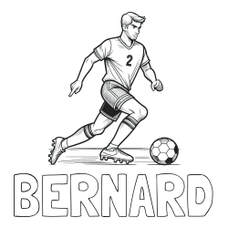 Online izdelana pobarvanka - Pobarvanka imena BERNARD in pobarvanka nogometaša