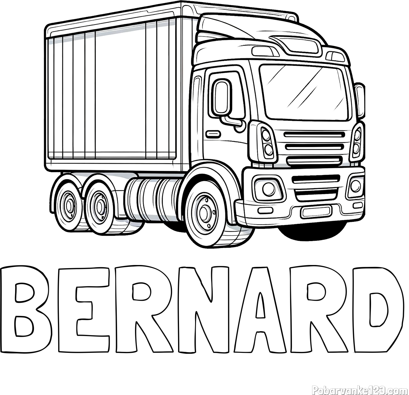 Pobarvanka imena BERNARD in pobarvanka velikega tovornjaka