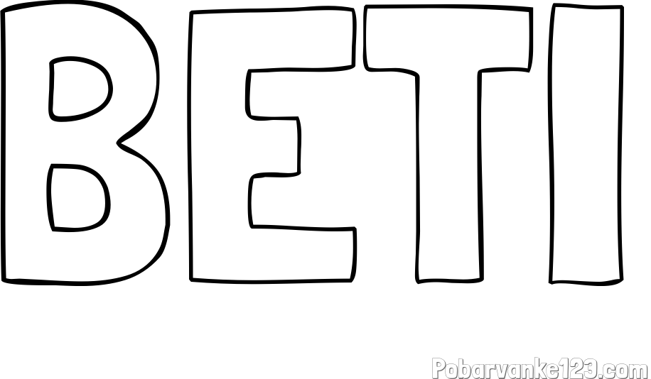 Pobarvanka imena BETI