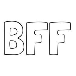 Online izdelana pobarvanka - Pobarvanka imena BFF