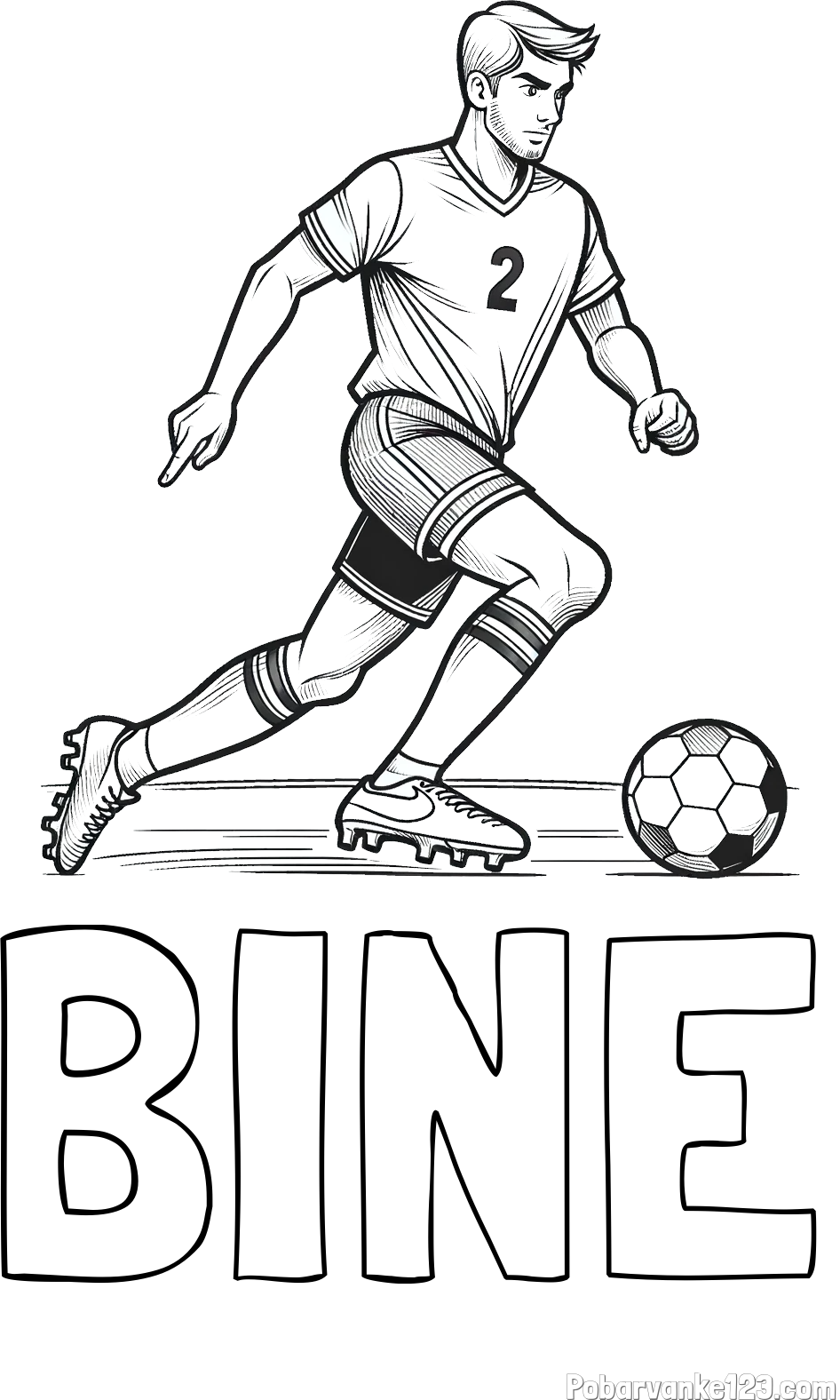 Pobarvanka imena BINE in pobarvanka nogometaša