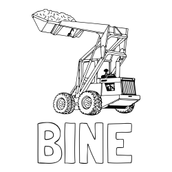 Pobarvanka imena BINE in pobarvanka velikega traktorja