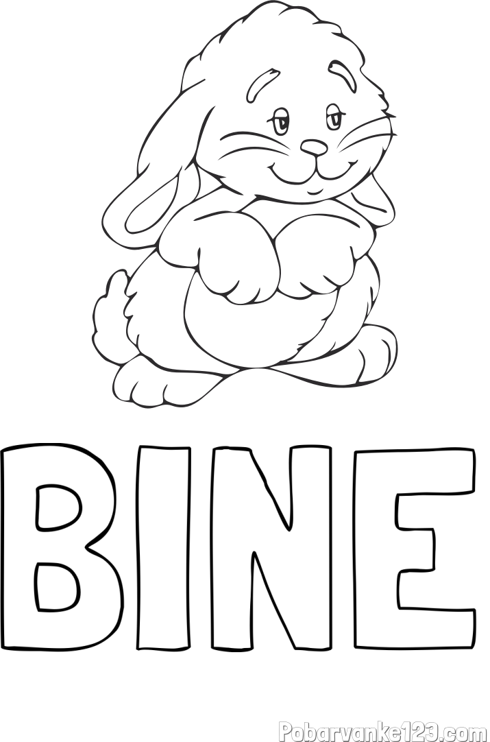 Pobarvanka imena BINE in pobarvanka zajčka