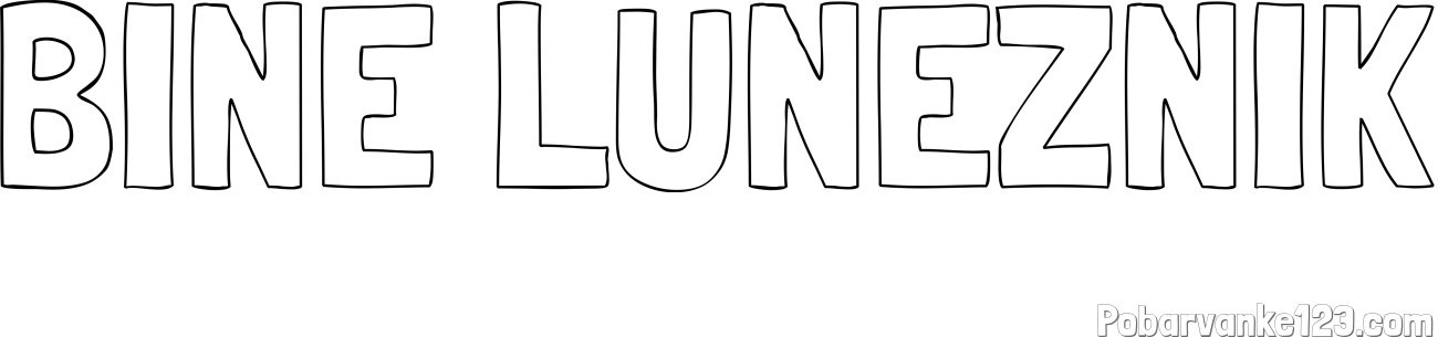 Pobarvanka imena BINE LUNEŽNIK