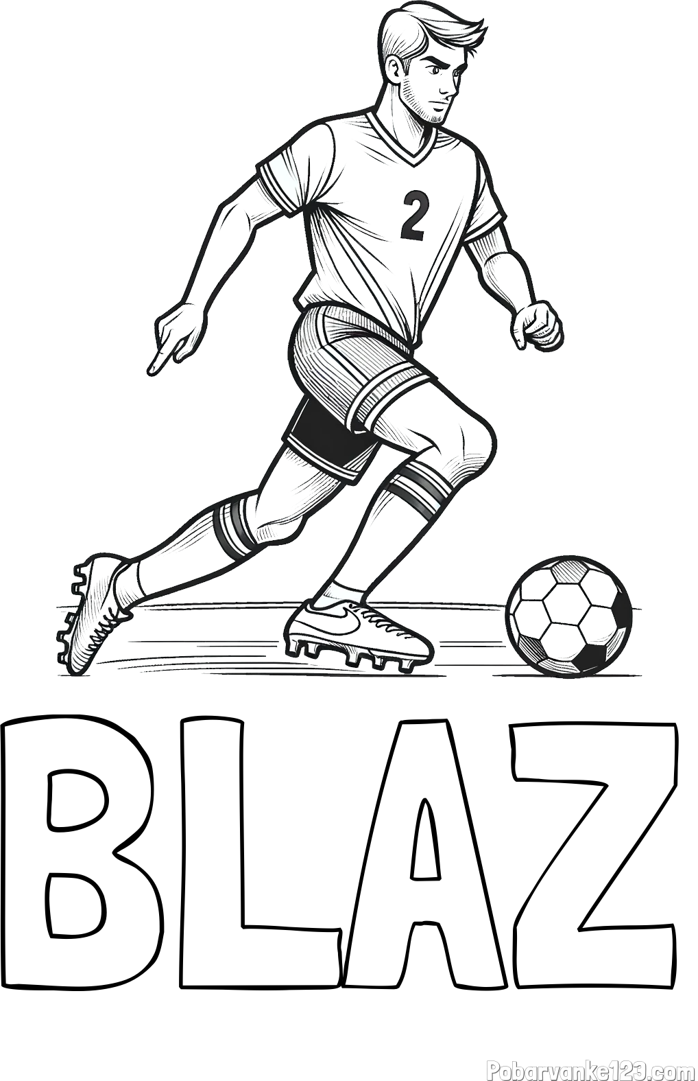 Pobarvanka imena BLAŽ in pobarvanka nogometaša