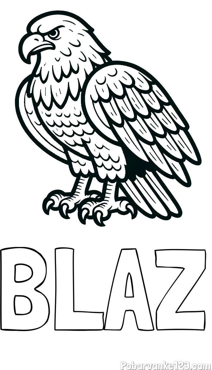 Pobarvanka imena BLAŽ in pobarvanka orla