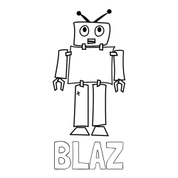 Pobarvanka imena BLAŽ in pobarvanka robota