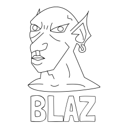 Online izdelana pobarvanka - Pobarvanka imena BLAŽ in pobarvanka strašnega škrata