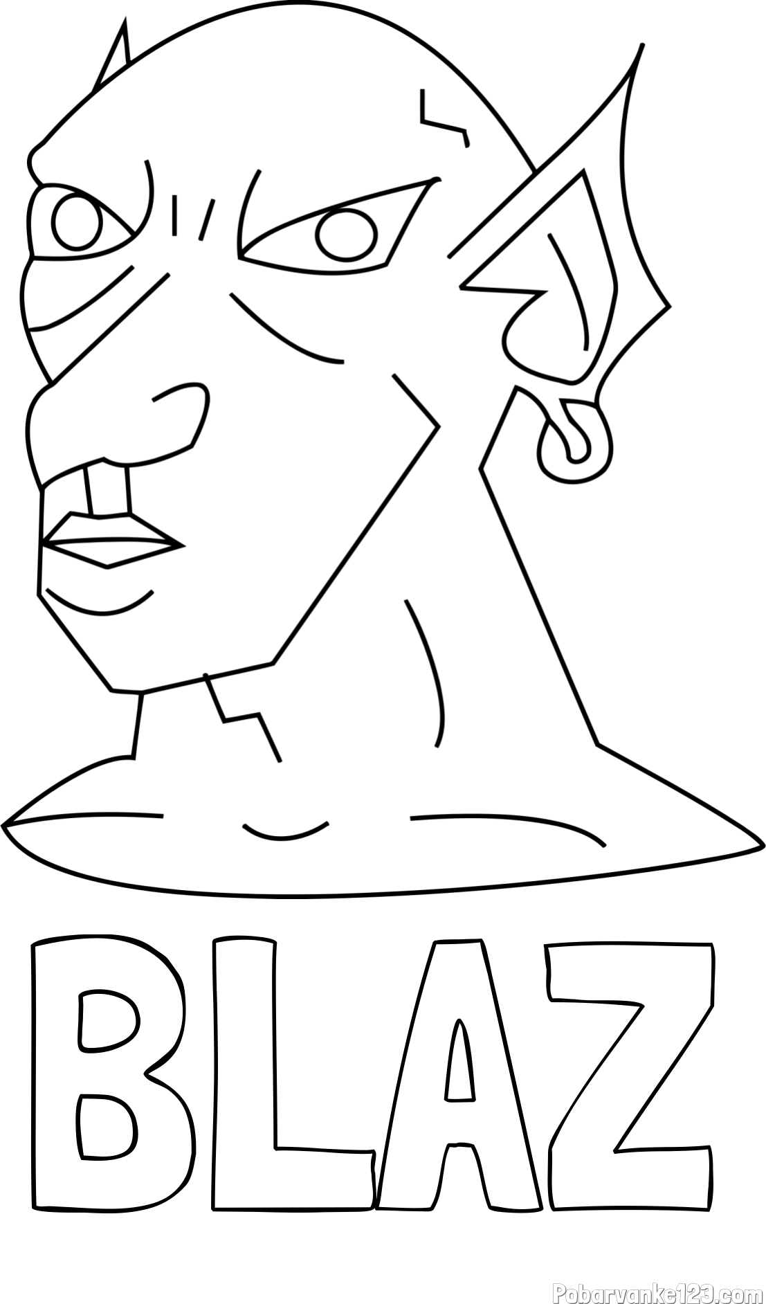 Pobarvanka imena BLAŽ in pobarvanka strašnega škrata