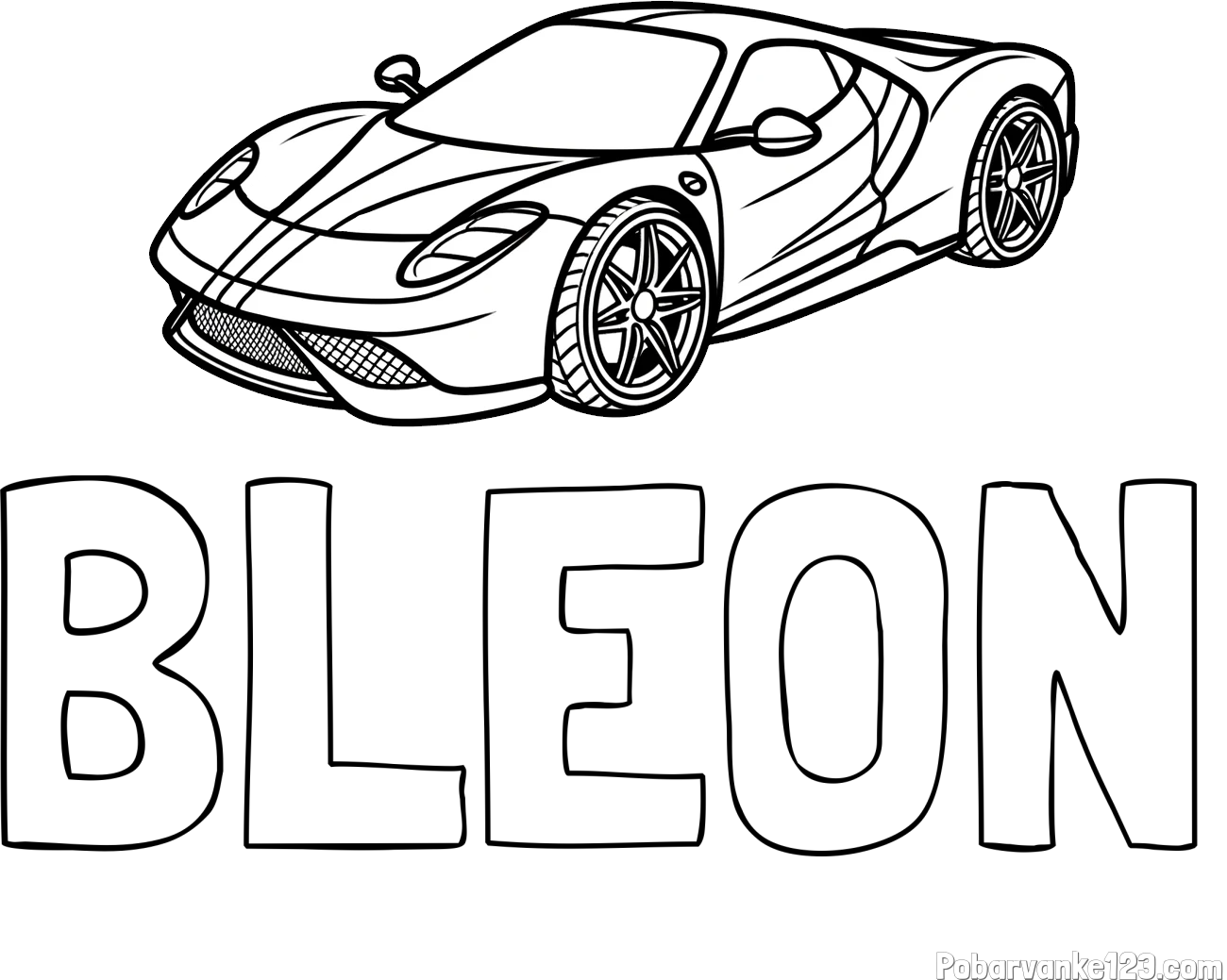 Pobarvanka imena BLEON in pobarvanka dirkalnega avtomobila