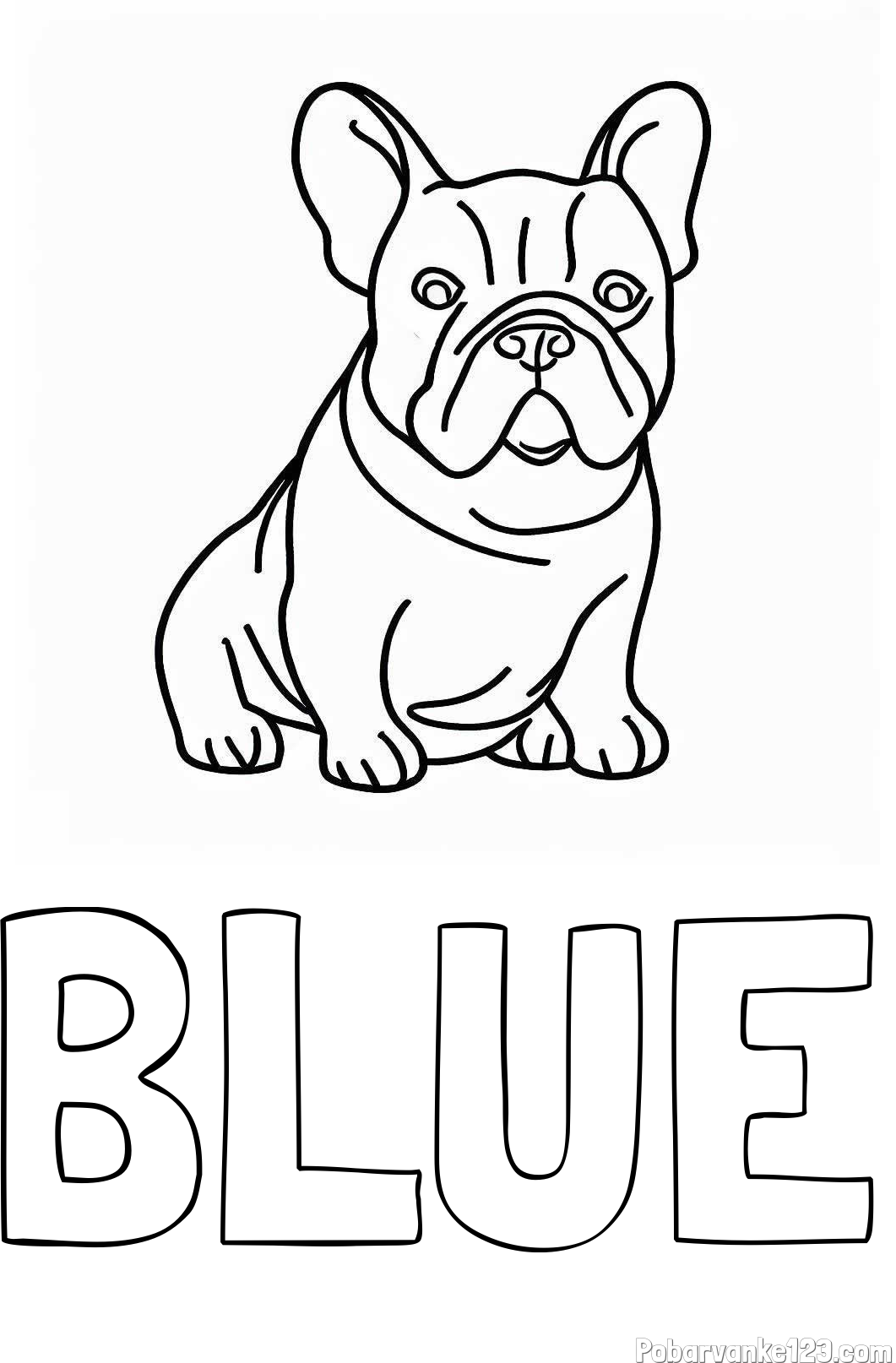 Pobarvanka imena BLUE in pobarvanka francoskega buldoga