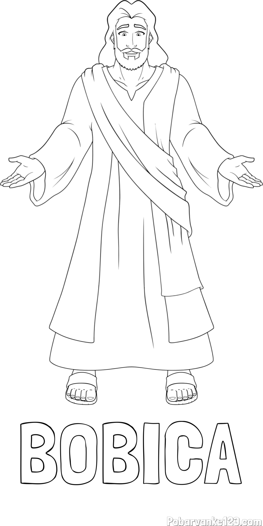 Pobarvanka imena BOBICA in pobarvanka Jezusa Kristusa