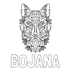 Online izdelana pobarvanka - Pobarvanka imena BOJANA in pobarvanka volka - mandale