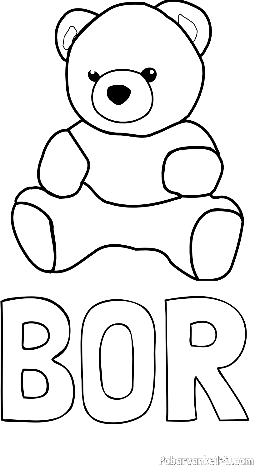 Pobarvanka imena BOR in pobarvanka medvedka