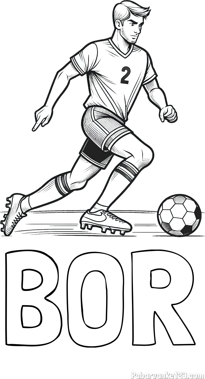 Pobarvanka imena BOR in pobarvanka nogometaša
