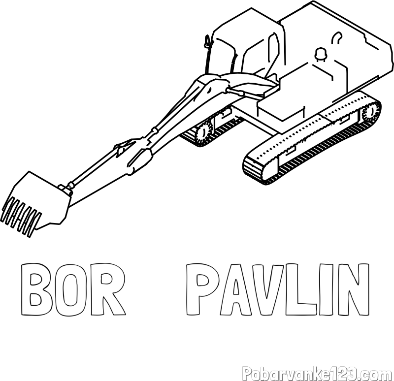 Pobarvanka imena BOR    PAVLIN in pobarvanka bagra