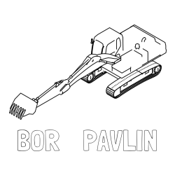 Online izdelana pobarvanka - Pobarvanka imena BOR    PAVLIN in pobarvanka bagra