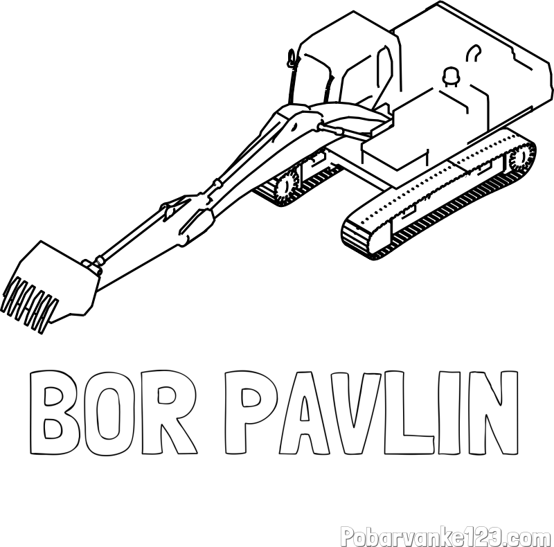 Pobarvanka imena BOR PAVLIN in pobarvanka bagra