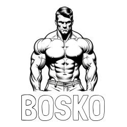 Online izdelana pobarvanka - Pobarvanka imena BOŠKO in pobarvanka bodybuilder-ja