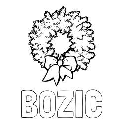 Pobarvanka imena BOŽIČ in adventni venček