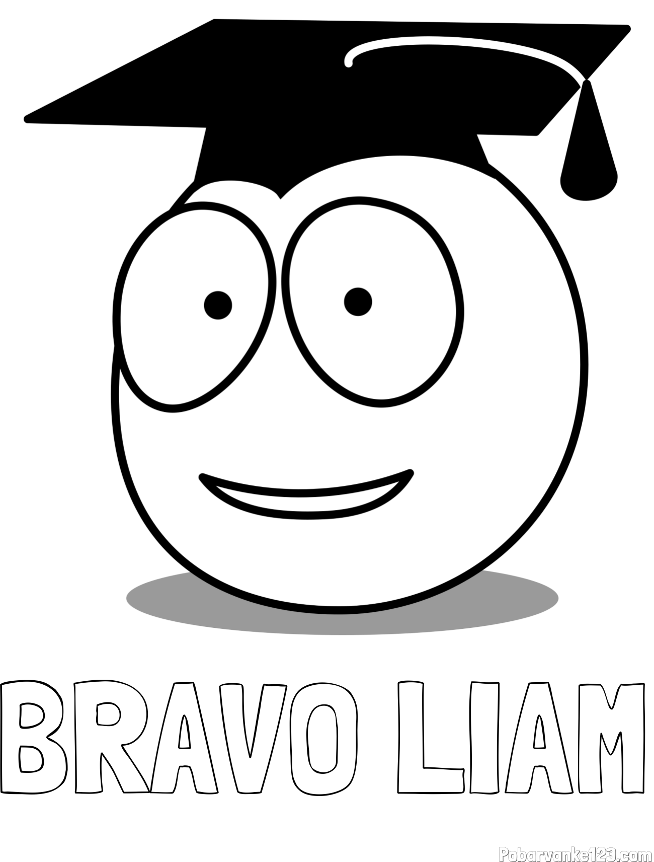 Pobarvanka imena BRAVO LIAM in pobarvanka smeška diplomanta